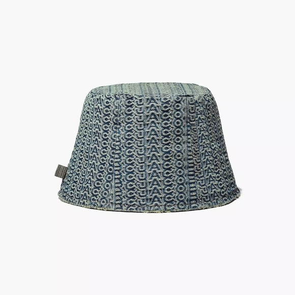 MARC JACOBS THE WASHED MONOGRAM DENIM BUCKET HAT SIZE 62(M/L) - Picture 4 of 15
